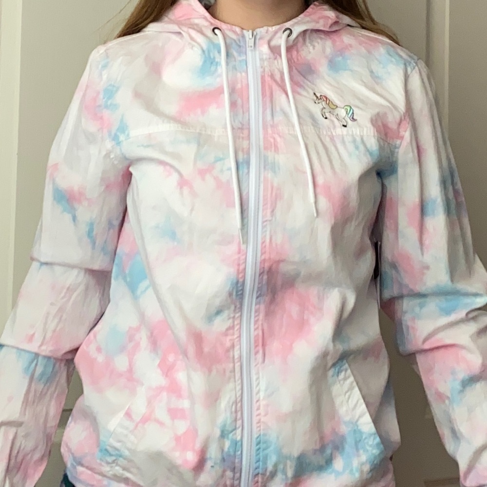 Blue and Pink Tie Dye Windbreaker - Zumiez